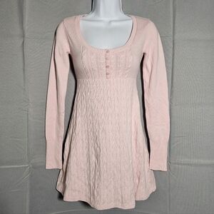 Hollister Babydoll Sweater Twilight Long Sleeve Bella Swan Y2K Mini Pink XS